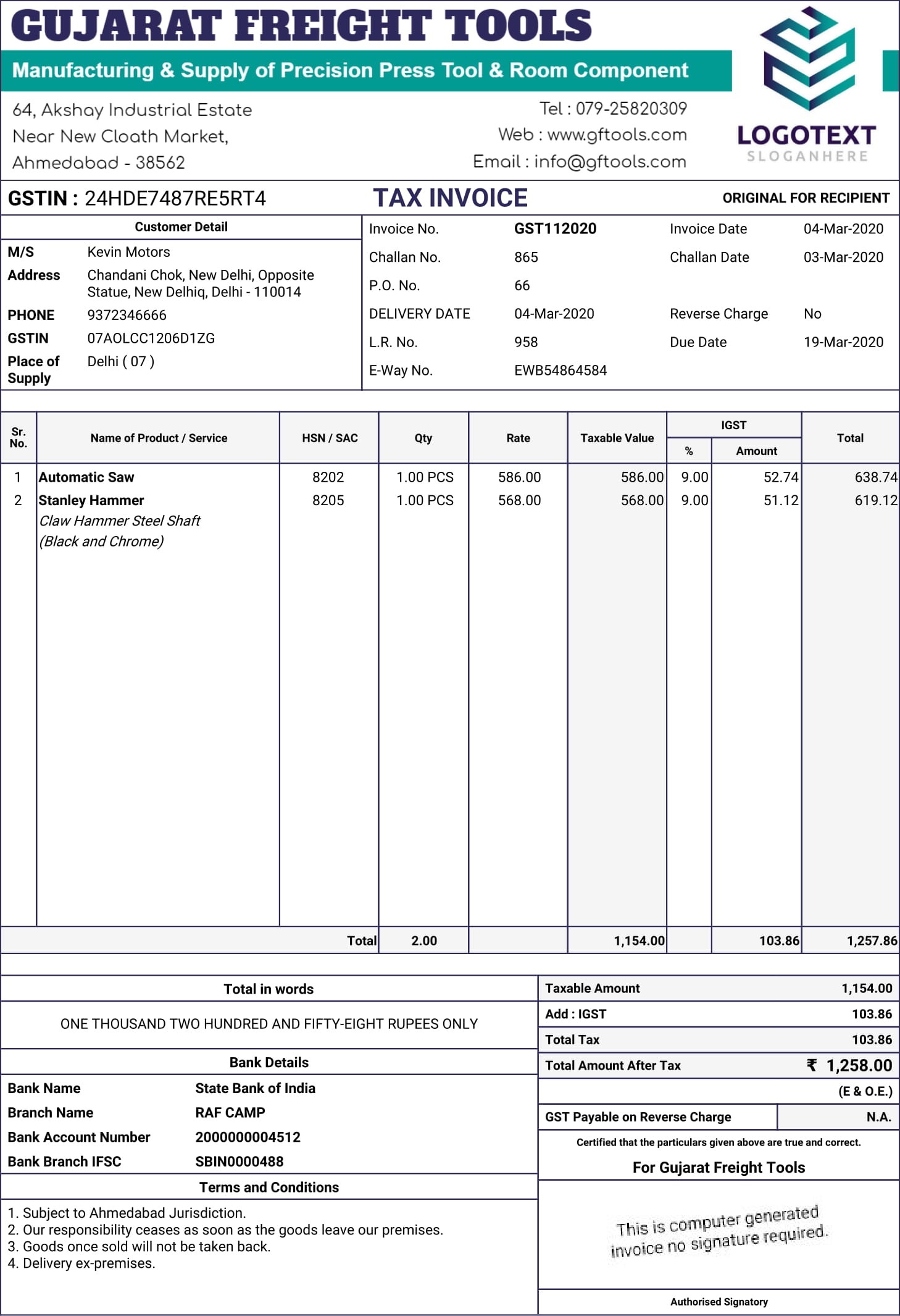 Indian Invoice + GST Extraction 